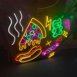 Pizza neon sign hot dog custom neon signs for snack bar food shop