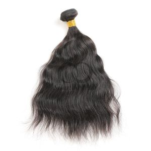 Natural Black Natural Wave Remy Human Hair Bundles Sew In Weave Bundles
