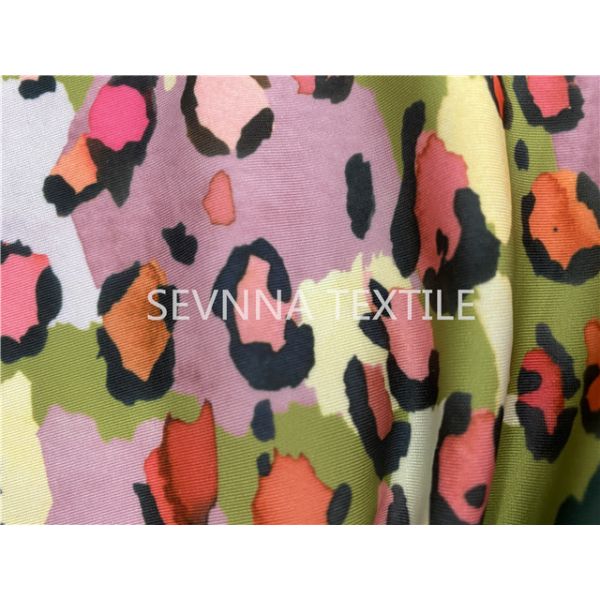 Oeko Tex Stretch Leggings Fabric Digital Leopard Printing Functional