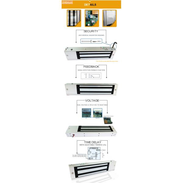 300KG Electromagnetic Locking Devices For Glass Door Wooden Door And Fire - Proof Door