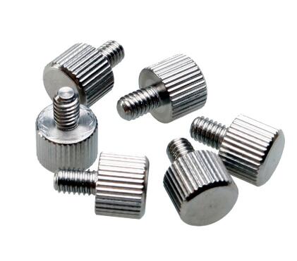 Computer PC Case Flat Head Knurled Thumb Screw M4 X 6mm Zinc Plate Surface