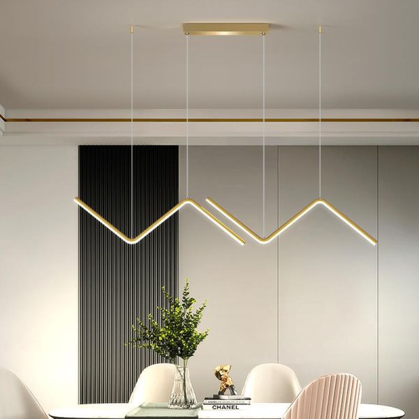 L90 X H120cm Modern Hanging Linear Pendant Light For Dining Room Restaurant