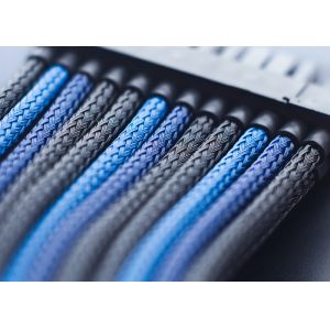 Plastic Braided Computer Cable Sleeves , Expandable Braided Cable Sleeving