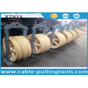 3 Sheave 660 mm Diameter Stringing Wire Rope Pulley Block For Pilot Wire Rope