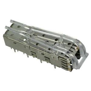 Quality 2007254-1 Position SFP+ Cage Connector 16 Gb/s Press-Fit Through Hole With Light Pipe for sale
