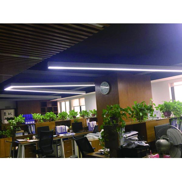 Customized Aluminum Black Linear Pendant Light Indoor Linear Led Pendant