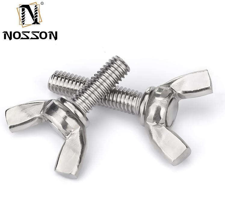 Stainless Steel Wing Bolt Machine Fastener Thumb Hand Screws in Customized Colors for Customer Requirements