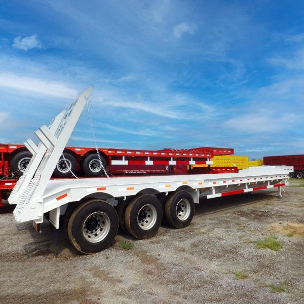 Buy 14m 60t Capacity 3 Axles Extendable Low Bed Trailer at wholesale prices
