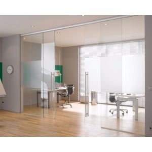 Conference Room Decorative Aluminum Clear Glass Sliding Partition Walls