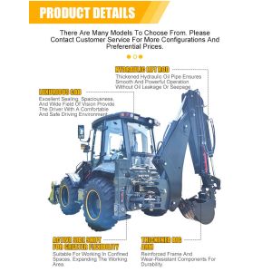 Factory Price Front End Loader 4x4 Backhoe Loader Land Leveling Small Wheel
