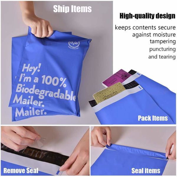 Buy Custom Polymailer Courier Bag Clothing Packaging Shipping Mailing Bags Compostable Envelopes 100% Biodegradable D2W at wholesale prices