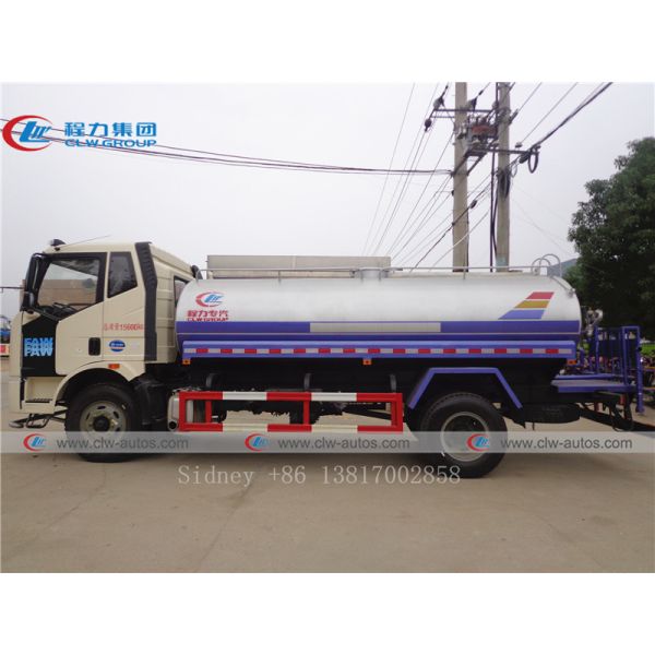 FAW 10CBM Water Bowser Truck With Q235 Carbon Steel Tank