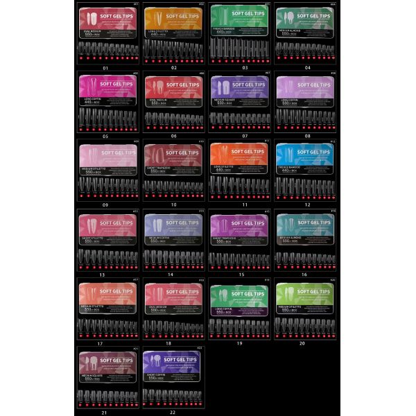 Custom Private Label 550pcs French Artificial False Nails Half Tips UV Gel Manicure Tip for Nail Art Salon