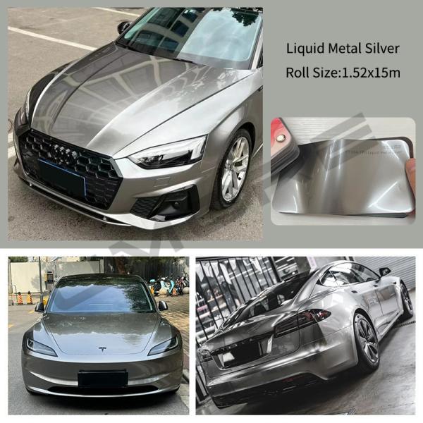 Buy Liquid Metal Silver PPF TPU Car Paint Protection Film 1.52*15m Size at wholesale prices