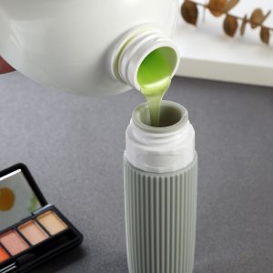 Gray Refill Toiletry Silicone Travel Bottle Kit Leak Proof 3oz