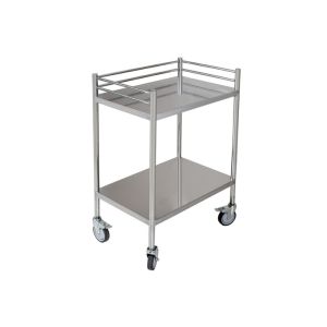 Durable Stainless Steel Two Shelf Instrument Trolley One Year Warranty