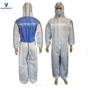 Item Disposable Coveralls with Breathable Blue SMS Back Panel Customized Request