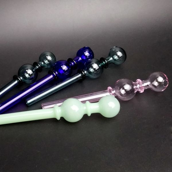 Durable Glass Smoking Water Pipe Bubbler Oil Nails For Man 2mm Thick