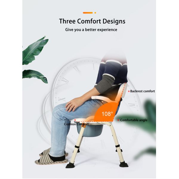 Lightweight 3 In 1 Toilet Chair Height Adjustment Folding Water Proof