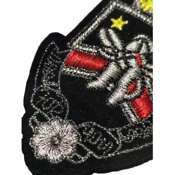 High Class Gold Silver Metallic Crown Patch With Rhinestone On Velveteen For Jeans Jacket