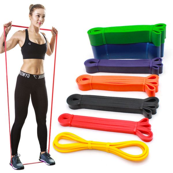 Buy 64mm Workout Pure Latex Loop Resistance Bands Set 2080mm For Gym Fitness at wholesale prices