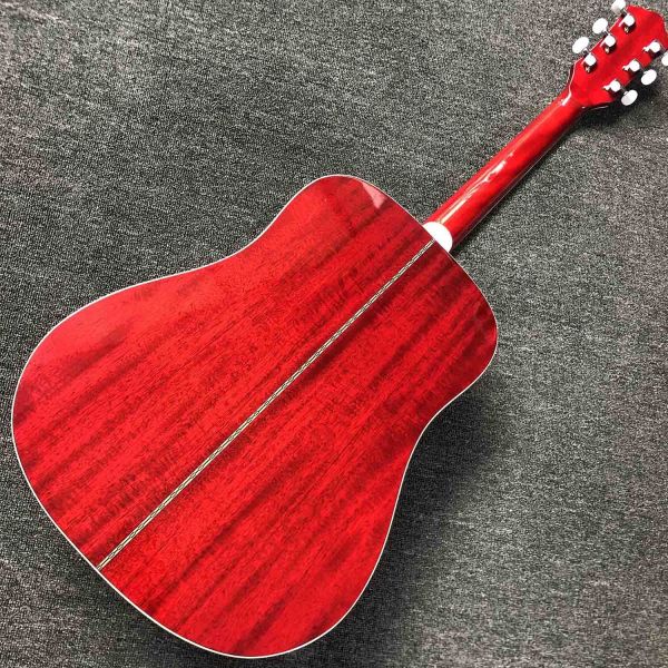 Custom 41" Solid Spruce Top Classic Acoustic Guitar with Pickup 301 Rosewood Fingerboard Mahogany Back Side