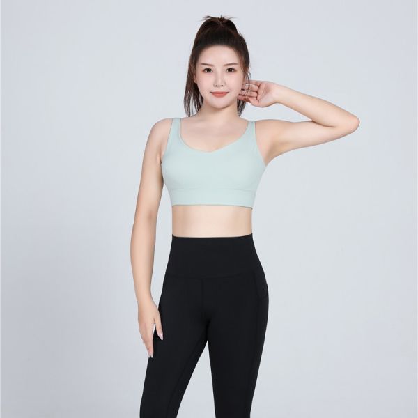 U Shaped 4XL Plus Size Sports Bra Full Cup One Piece Breathable Moisture Wicking