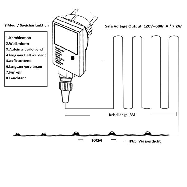 30m 5W Waterproof Copper Wire Lights With UL Adapter Included Led Fairy Lights