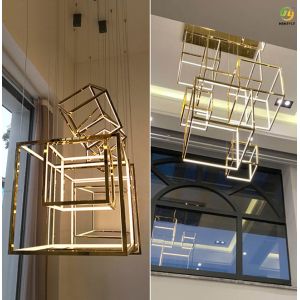 Mirror Titanium LED Modern Pendant Light For Home Hotel D9018