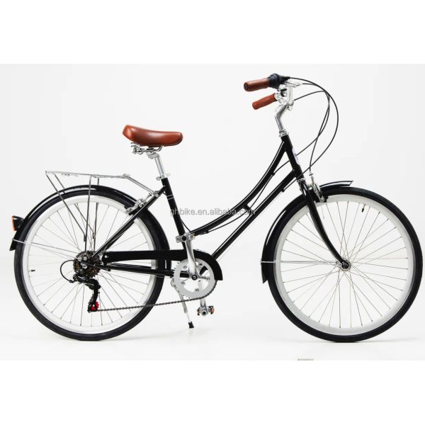 14KG Retro Ladies 7 Speed Vintage Bicycles 700C Adult Women's City Bike with Basket
