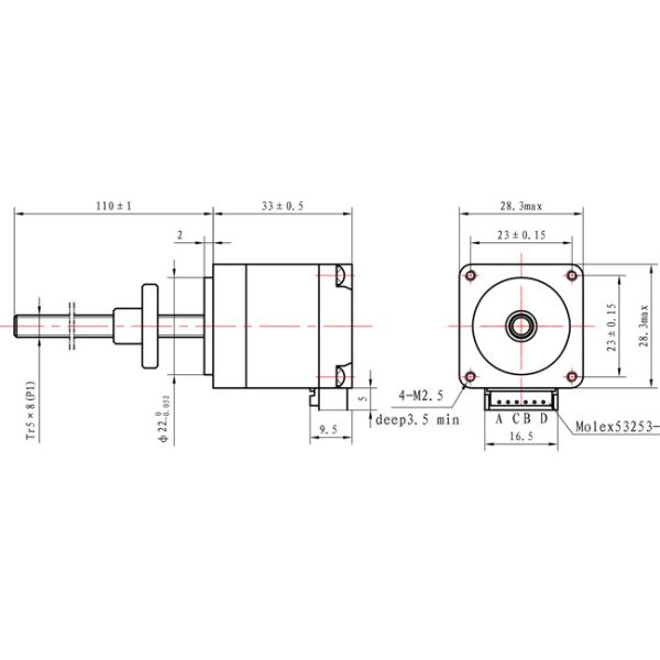 NEMA 11 Non Captive Stepper Motor Micro Linear Actuator 28mm Body For Beauty Equipment