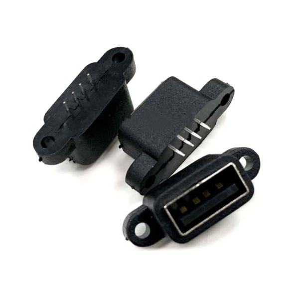 USB 2.0 Type A Female Vertical DIP IP67 Waterproof Electrical Connector