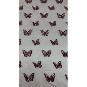 Luxary Butterfly Sequin Embroiderey Fabric Durable and Elegant Luxary Embroidery