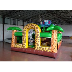 Savanna Slide Inflatable Bounce House , Amusement Park Inflatable Bouncy Castle