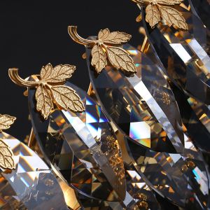 Crystal E14 Plating Modern Pendant Light Smoky Gray Color