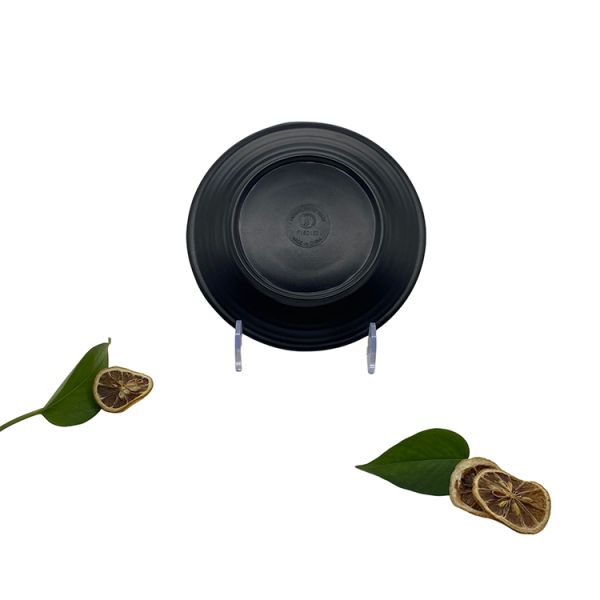 Matte Black Restaurant Melamine Dinner Plates 7'' Hot Pot Dinnerware
