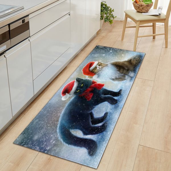Christmas Tree Kitchen Floor Mats Fatigue Runner Machine Washable