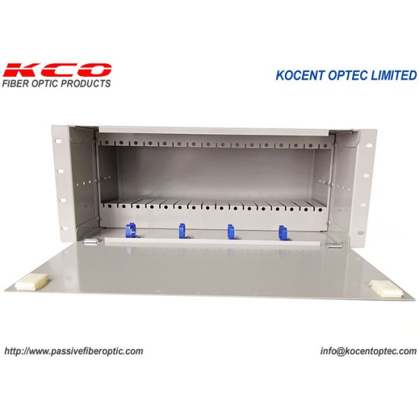 Buy 4U 16 Slot LGX PLC Fiber Optic Splitter Rack Mount Chassis Box for FTTH FTTx with 1x2 Split Way at wholesale prices
