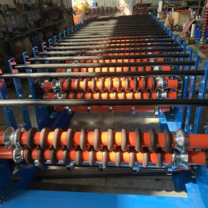 Glazed 4kw Roof Tile Roll Forming Machine Chain Drive