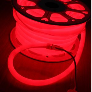 360 degree 120LED/M 16mm round led neon flex lights 24V IP67 red color