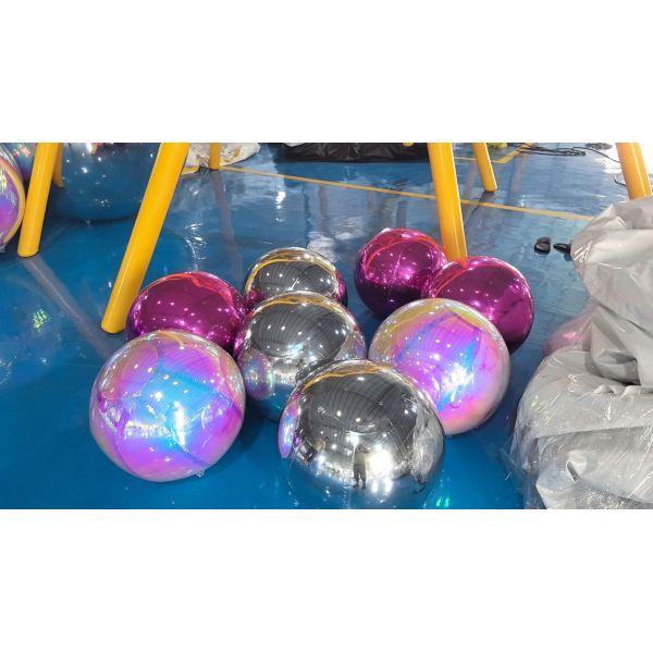 Outdoor Pvc Hanging Inflatable Mirror Balloon Giant Inflatable Silver Mirror Ball Decoration