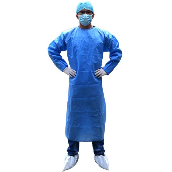 Buy CPE Fluid Resistant 60GSM Disposable Surgical Gown at wholesale prices