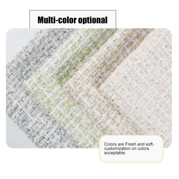 Buy Cotton Wool Polyester Upholstery Shiny Plaid Fancy Tweed Fabric For Clothes Sofa at wholesale prices