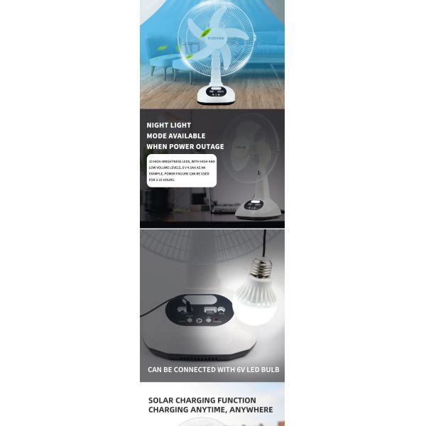 Table Solar Fan 12 inch Solar-Powered Energy-Saving Fan for Sustainable Clean Energy