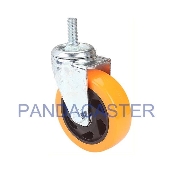 Buy Orange Polyurethane Screw Stem Casters , Swivel Caster Wheels at wholesale prices
