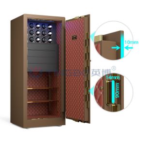 Solid Steel Brown Jewelry Safe Biometric Fingerprint Lock H1500mm Luxury Watch