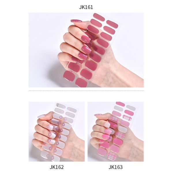 Wholesale Oem Customize Logo High Quality Full Wraps Strips Easy to Apply Semi Cured Nail Wraps Sticker