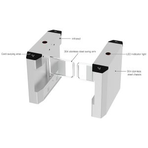 HCW CW426 Stainless Steel Swing Turnstile Gate with 600-1400mm Channel Width 1