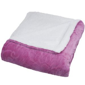 China Floral Embossed Cozy Flannel Blanket , Warm Microfiber Plush Polyester Blanket on sale