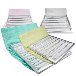 Non Woven Unit Pocket Air Filter 6 Bag 5 Micron Particle For Cement Dust